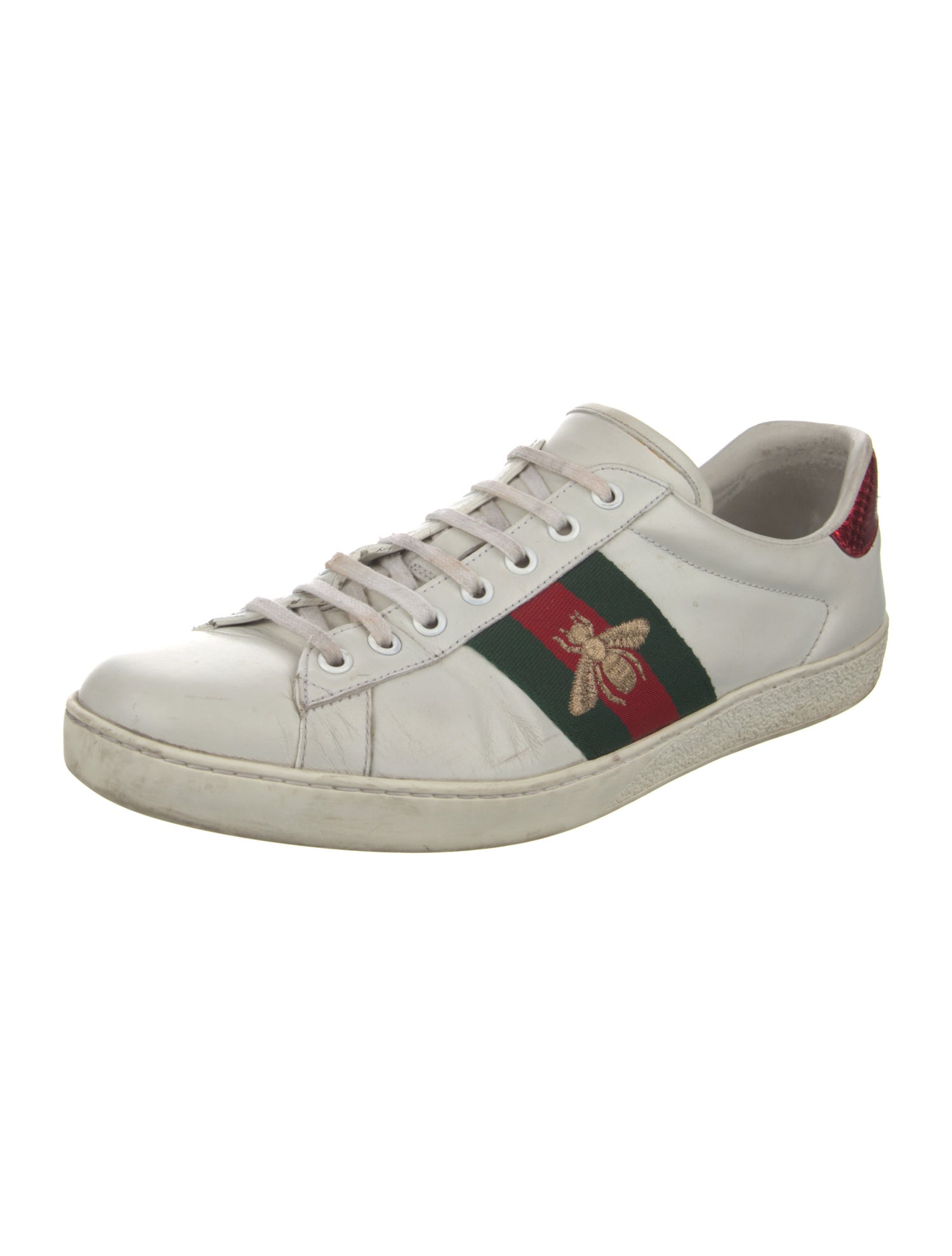 Gucci Web Accent Leather Sneakers