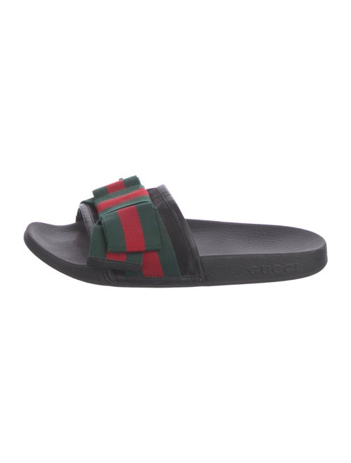 Gucci Web Accent Striped Slides