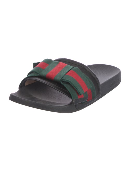 Gucci Web Accent Striped Slides