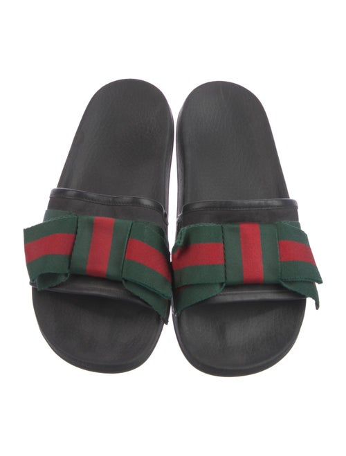 Gucci Web Accent Striped Slides