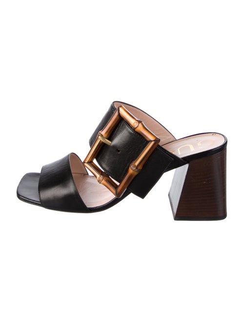 Gucci Bamboo Accent Leather Slides