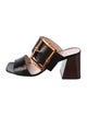 Gucci Bamboo Accent Leather Slides