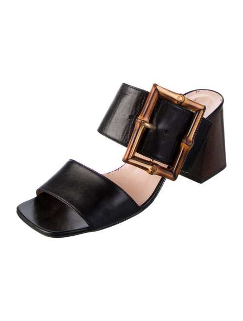 Gucci Bamboo Accent Leather Slides