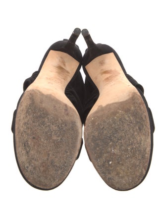 Gucci Suede Leather Trim Embellishment Sandals