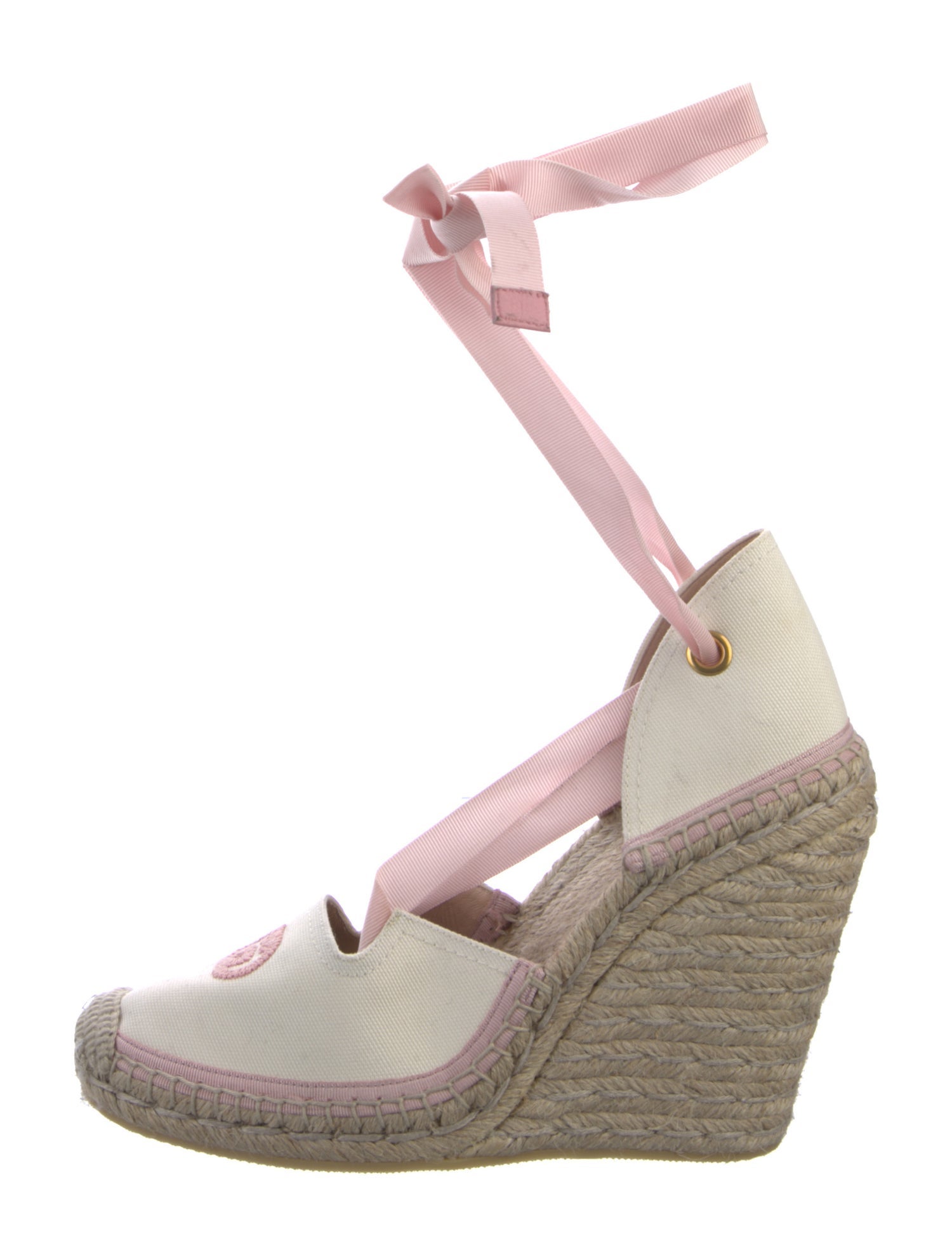 Gucci Interlocking G Logo Canvas D'Orsay Pumps