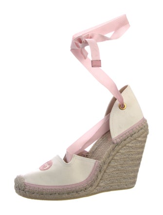 Gucci Interlocking G Logo Canvas D'Orsay Pumps