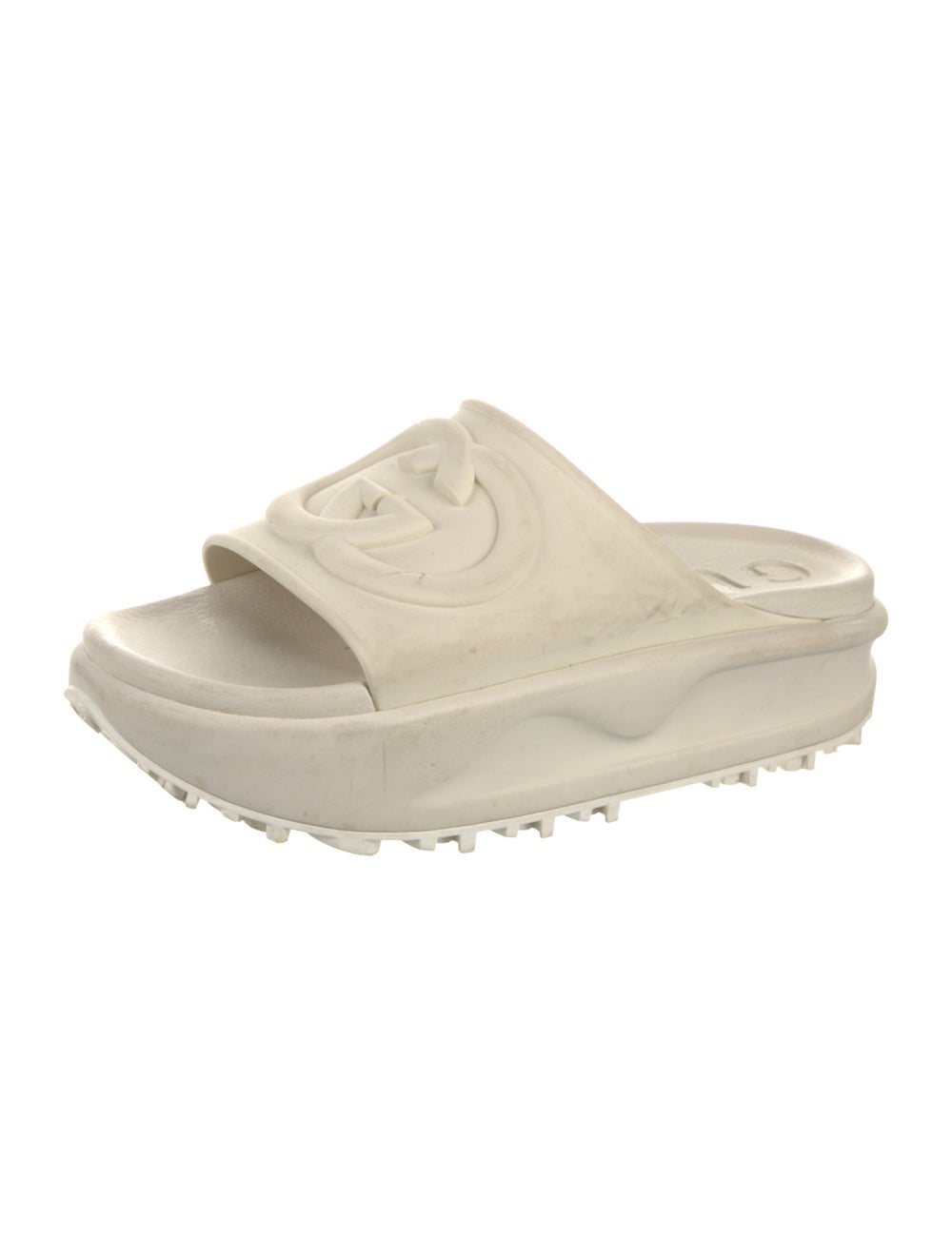 Gucci Rubber Slides Neutrals Platform - image 2
