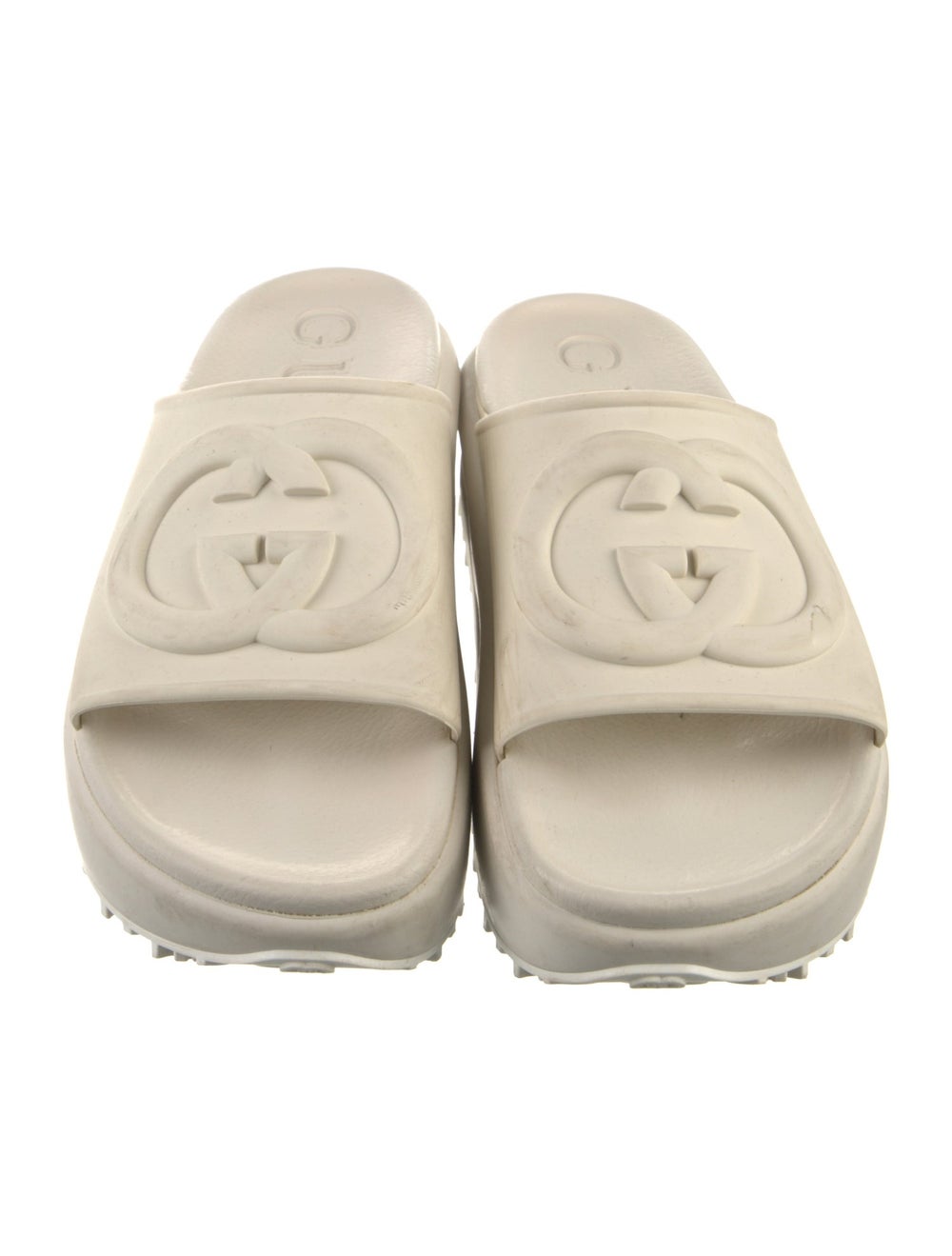 Gucci Rubber Slides Neutrals Platform - image 3