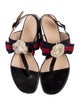 Gucci Sylvie Web Accent Leather Slingback Sandals