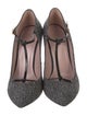 Gucci Tweed Pattern T-Strap Pumps