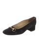 Gucci Horsebit Accent Suede Pumps