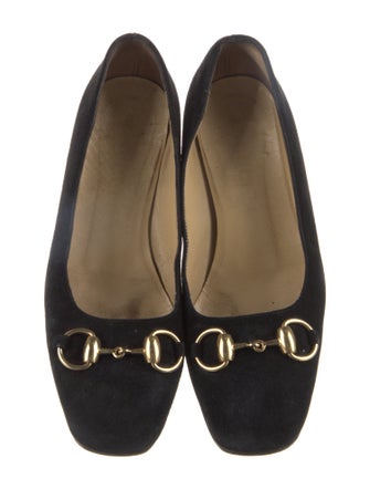 Gucci Horsebit Accent Suede Pumps