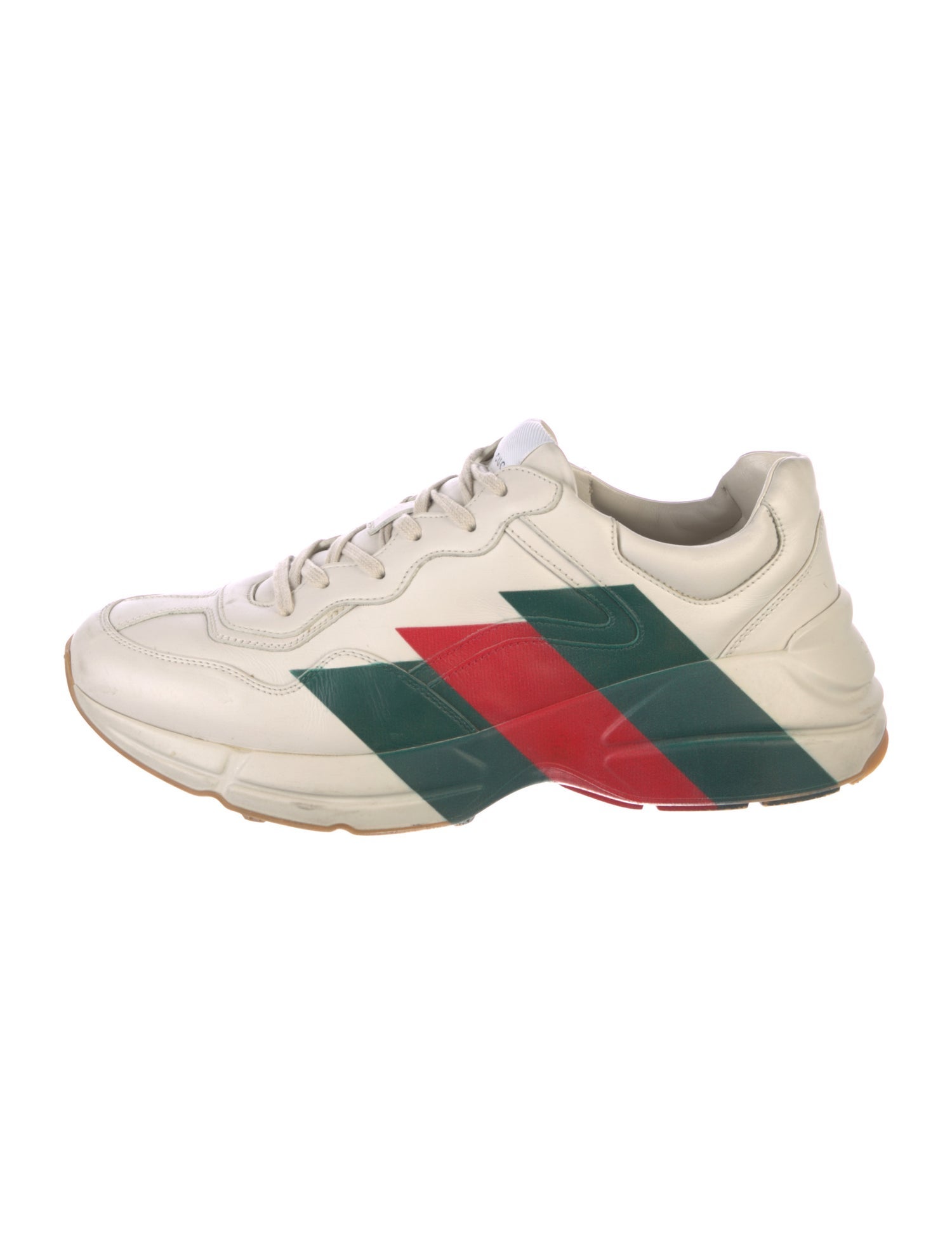 Gucci Leather Colorblock Pattern Athletic Sneakers
