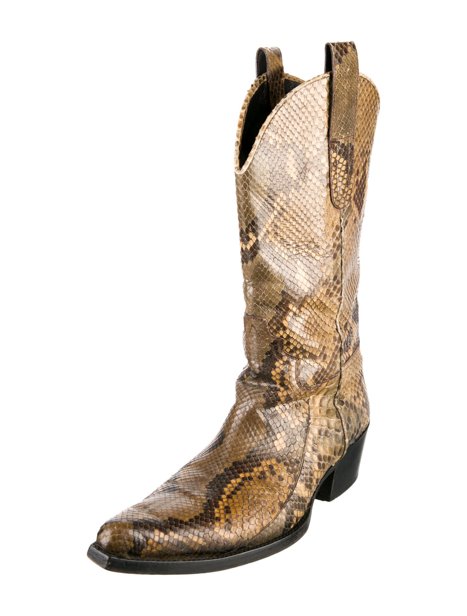 Gucci Leather Animal Print Western Boots