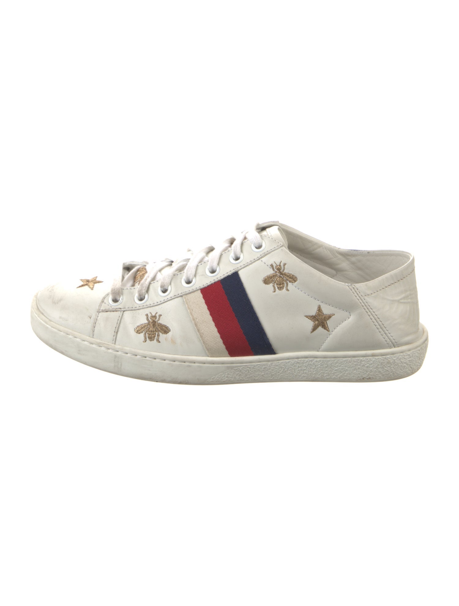 Gucci Leather Colorblock Pattern Sneakers
