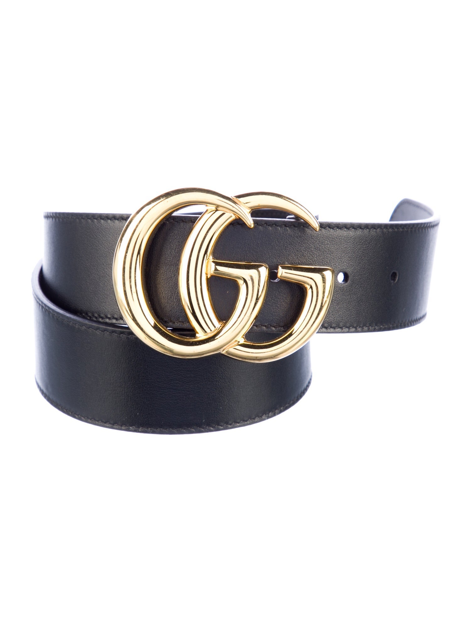 Gucci Double G Logo Leather Belt
