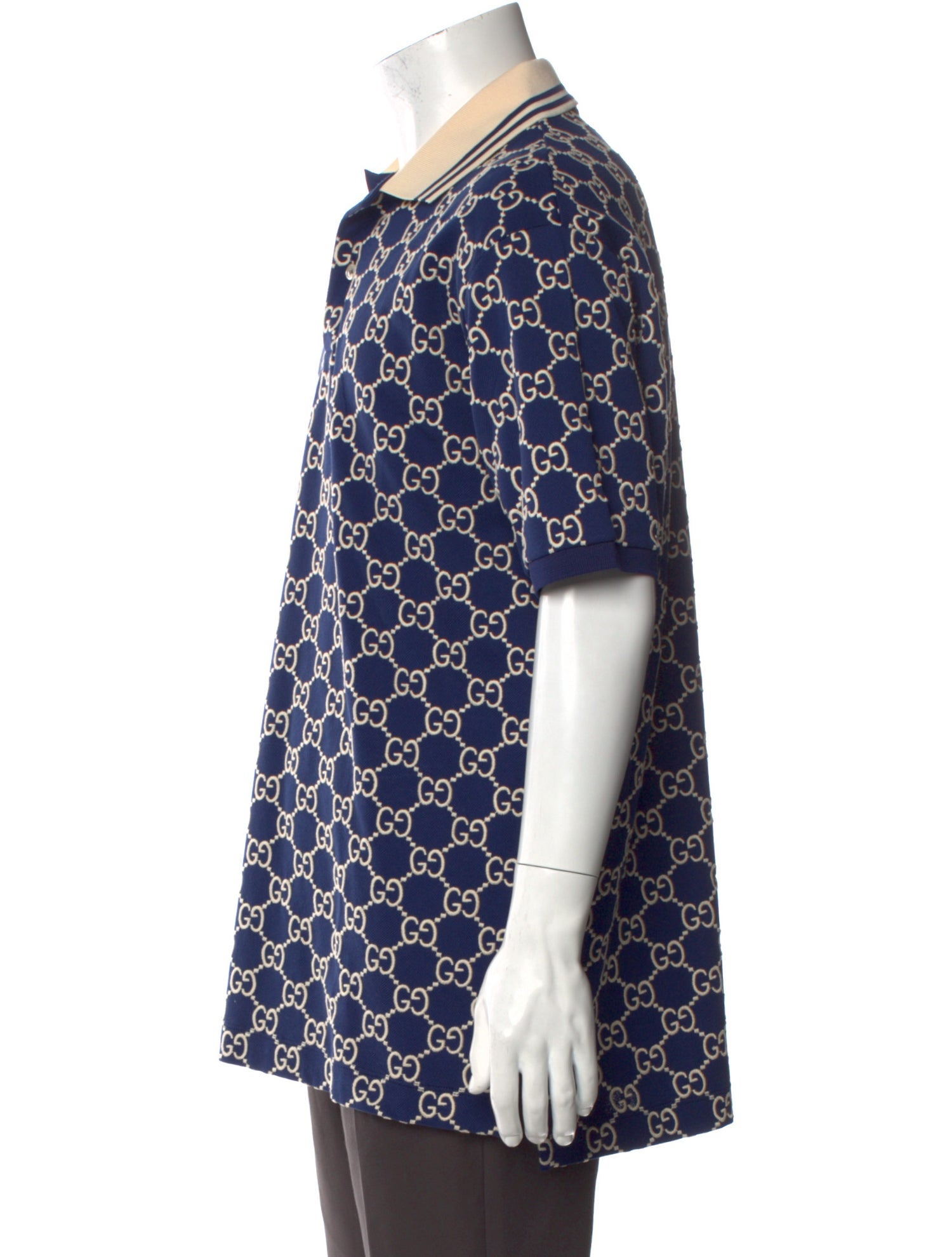 Gucci GG Supreme Collar Polo Shirt