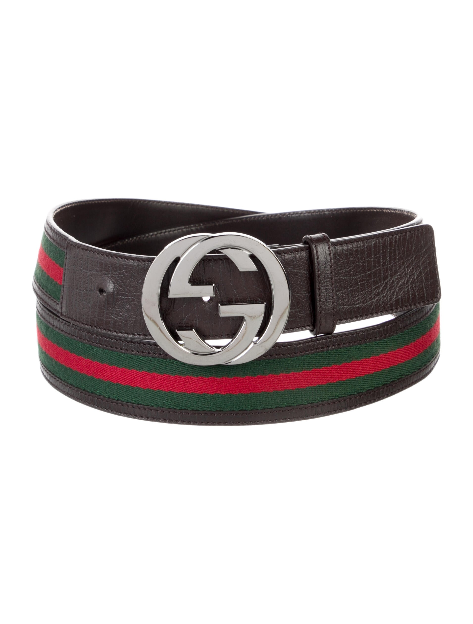 Gucci Web Accent Leather Belt Kit