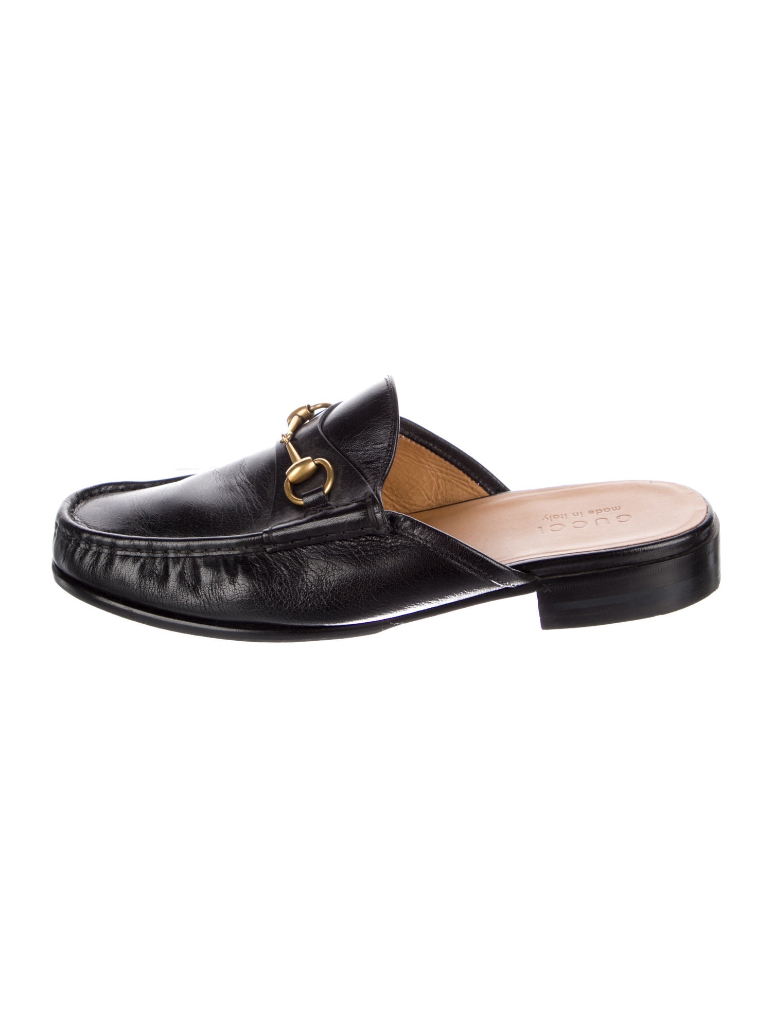 Gucci Horsebit Accent Leather Slippers