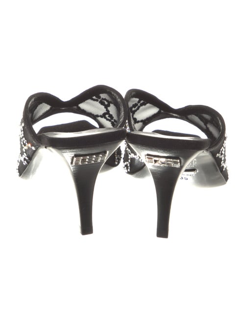 Gucci Suede Crystal Embellishments Mules