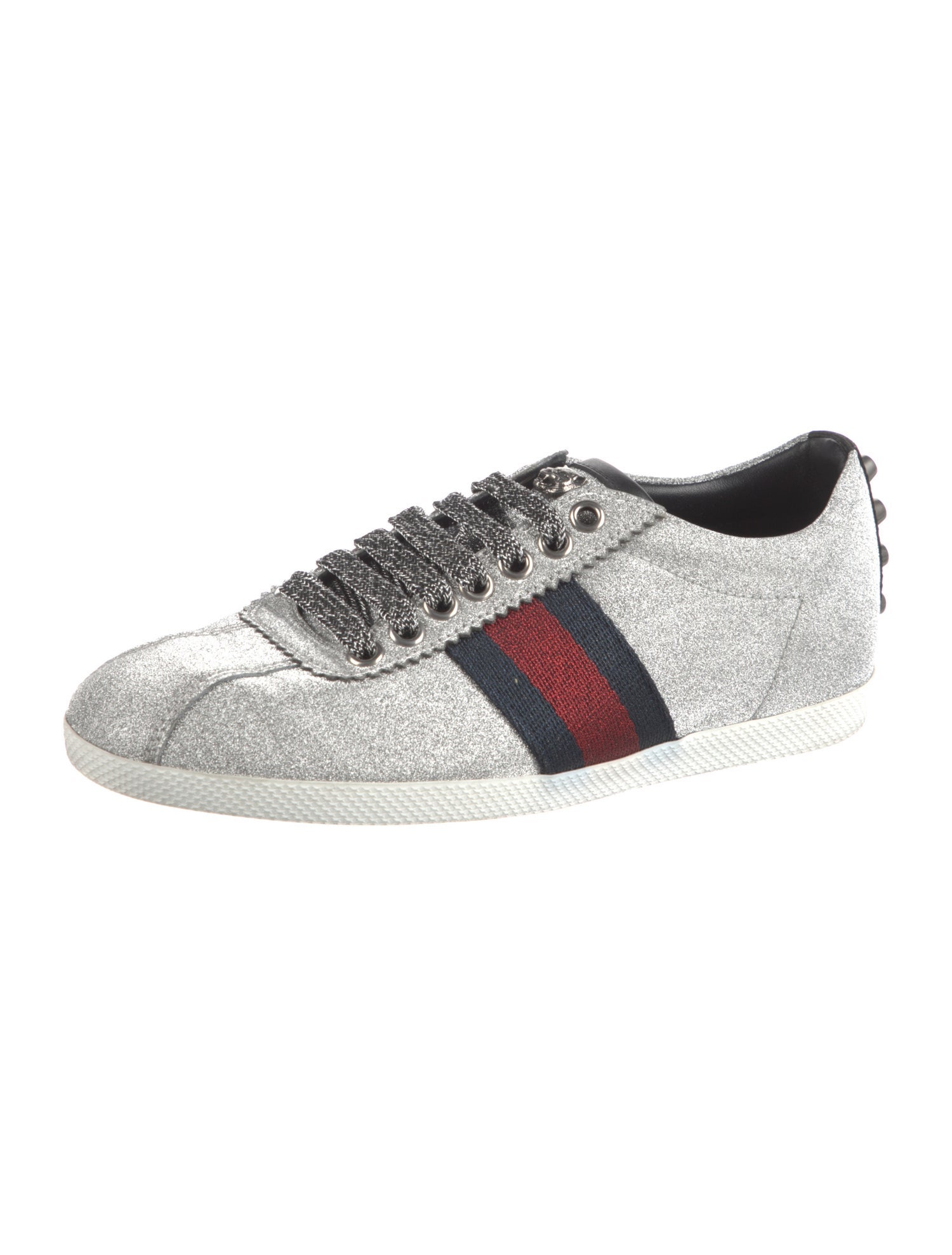 Gucci Sylvie Web Accent Glitter Sneakers
