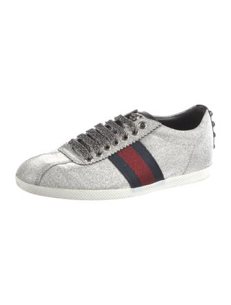 Gucci Sylvie Web Accent Glitter Sneakers