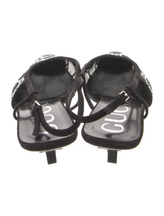 Gucci Mesh Crystal Embellishments Mules