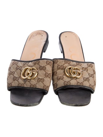 Gucci Canvas Printed Slides