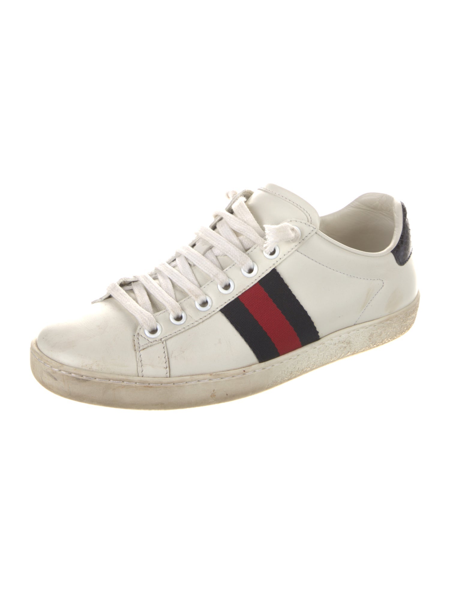 Gucci Leather Colorblock Pattern Sneakers
