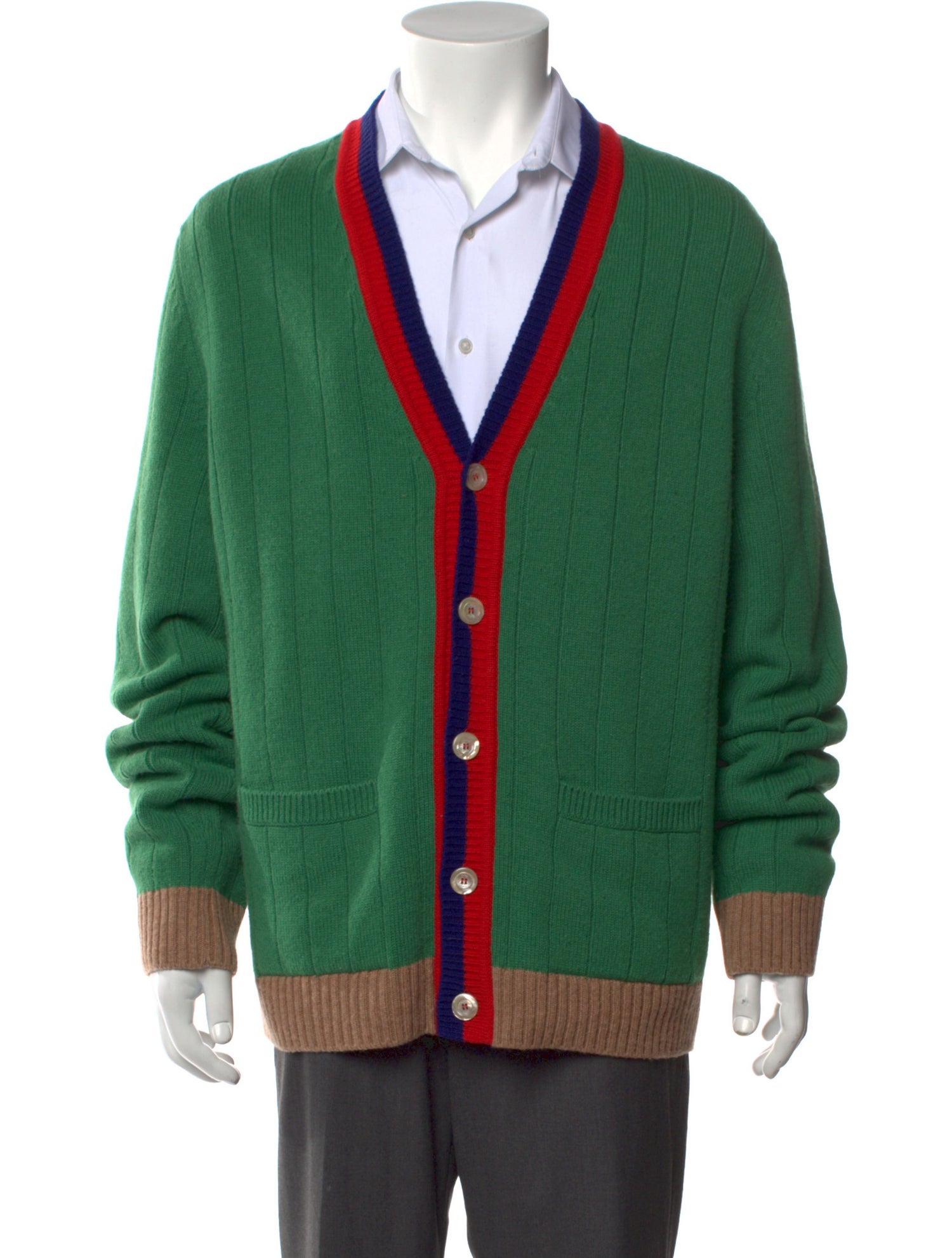 Gucci Sylvie Web Accent Wool Cardigan