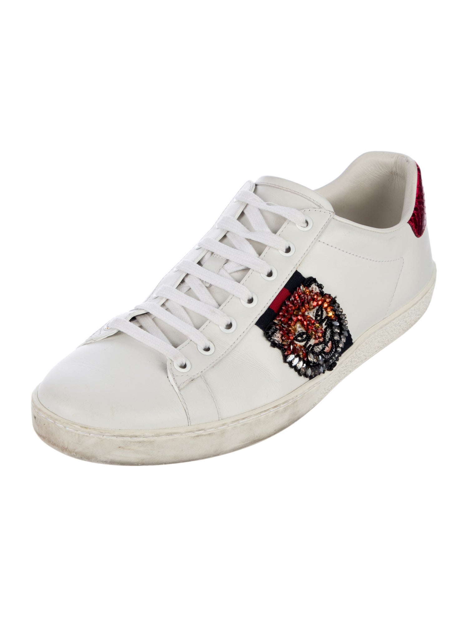 Gucci Sylvie Web Accent Leather Sneakers