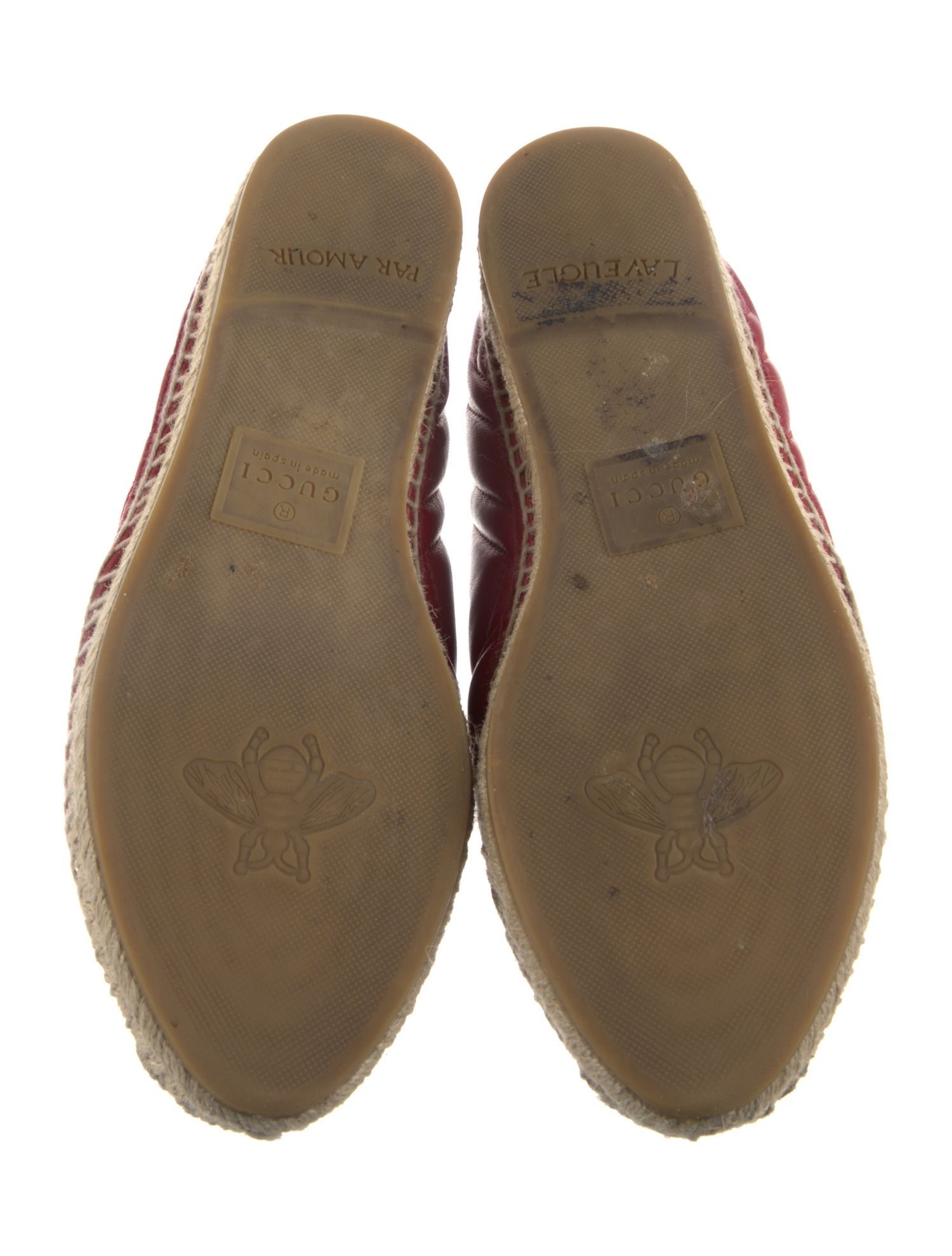 Gucci Double G Logo Leather Espadrilles