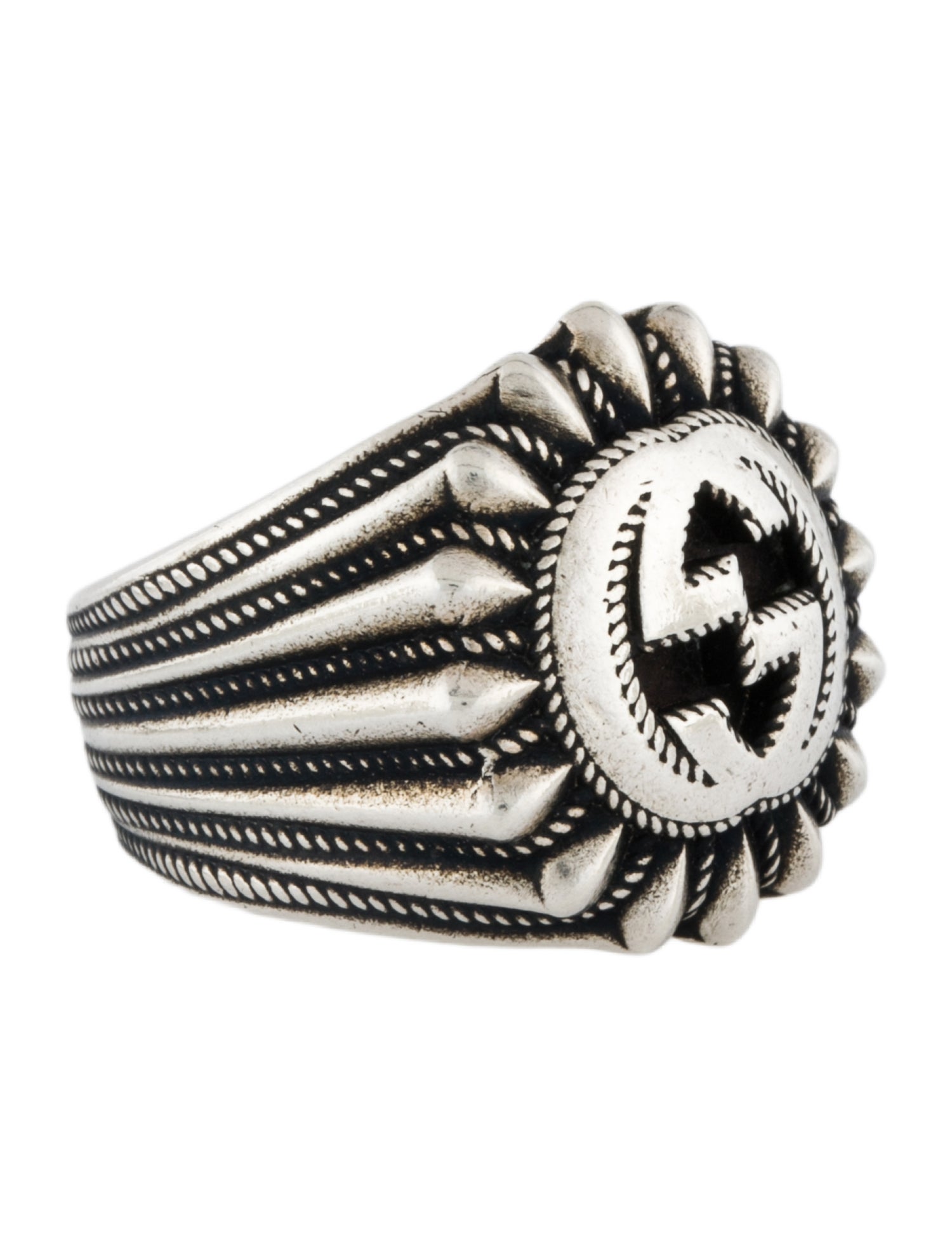 Gucci Interlocking G Engraved Ring