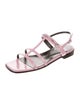 Gucci Horsebit Accent Patent Leather T-Strap Sandals