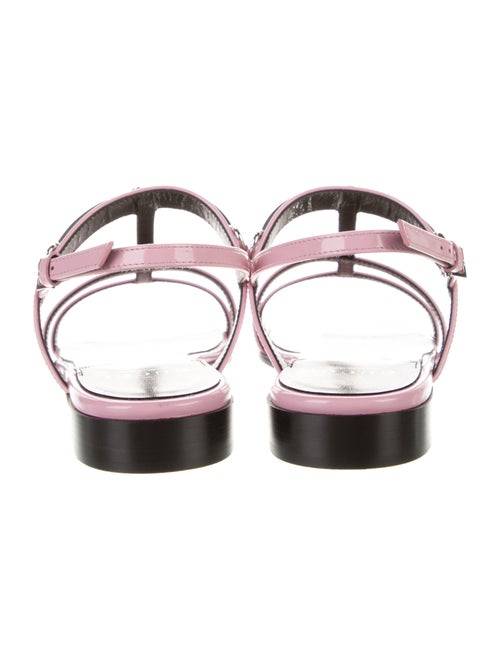 Gucci Horsebit Accent Patent Leather T-Strap Sandals