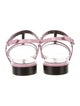 Gucci Horsebit Accent Patent Leather T-Strap Sandals