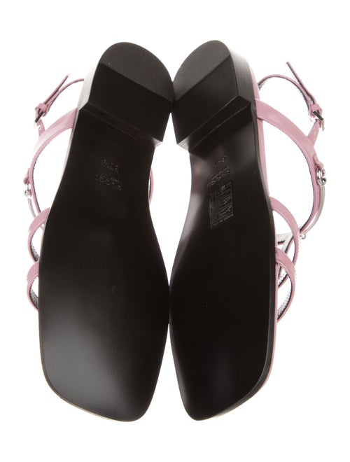 Gucci Horsebit Accent Patent Leather T-Strap Sandals