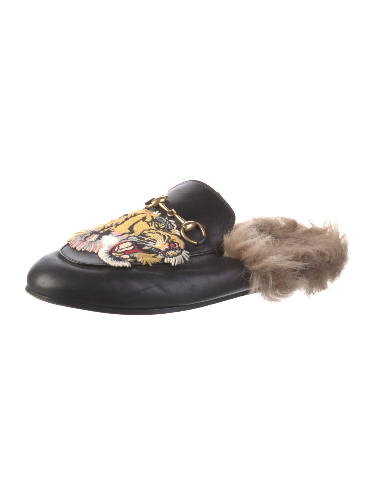 Gucci Leather Colorblock Pattern Mules