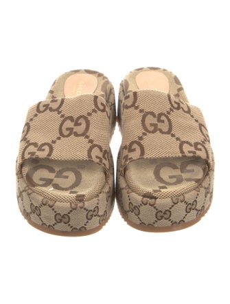 Gucci Canvas Printed Slides
