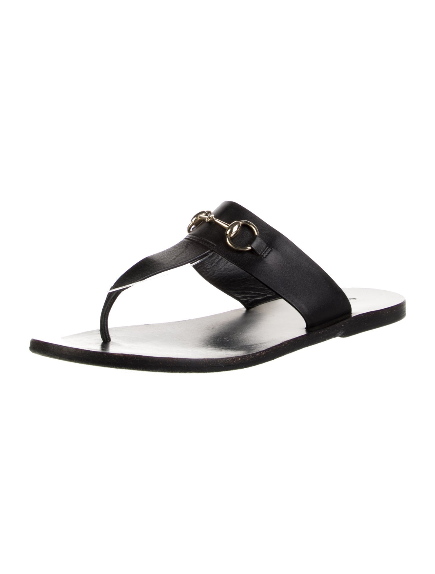 Gucci Horsebit Accent Leather Slides