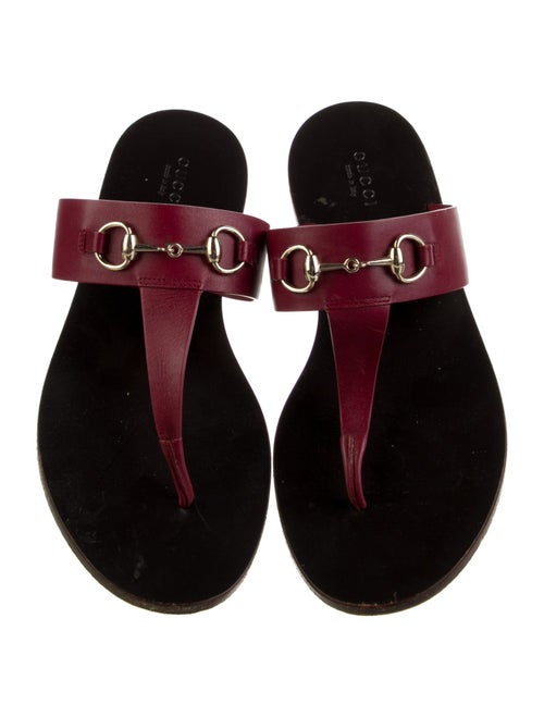 Gucci Horsebit Accent Leather T-Strap Sandals