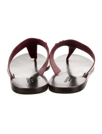 Gucci Horsebit Accent Leather T-Strap Sandals