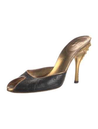 Gucci Snakeskin Animal Print Slides