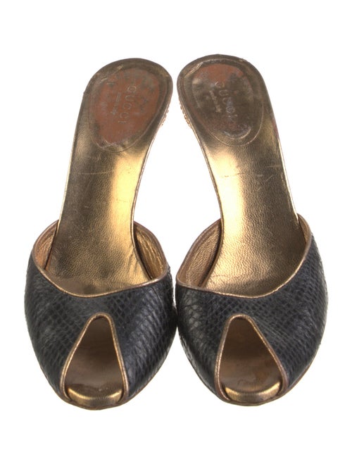 Gucci Snakeskin Animal Print Slides