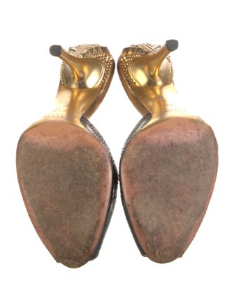 Gucci Snakeskin Animal Print Slides