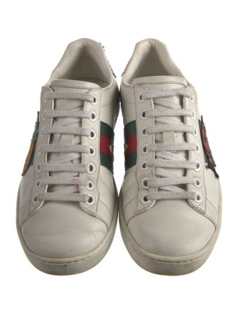 Gucci Web Accent Leather Sneakers