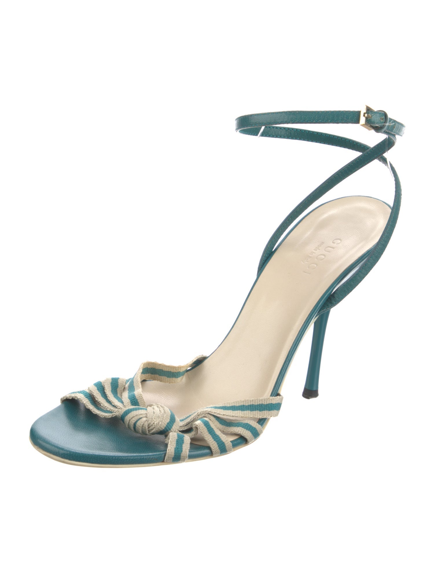 Gucci Leather Striped Sandals