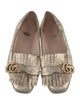Gucci Patent Leather Fringe Trim Accent Ballet Flats
