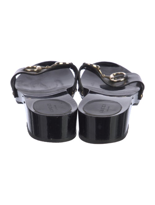 Gucci Horsebit Accent Patent Leather Slides