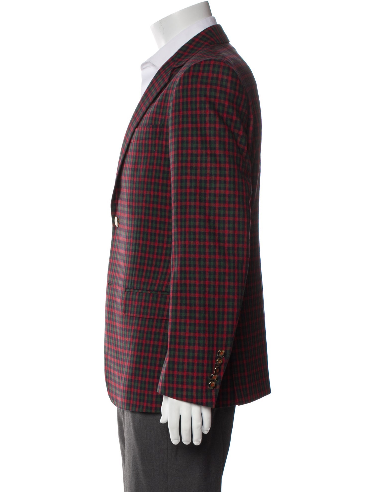 Gucci Wool Plaid Print Blazer